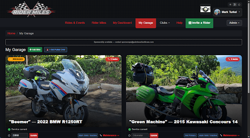 Rider Miles app screenshot